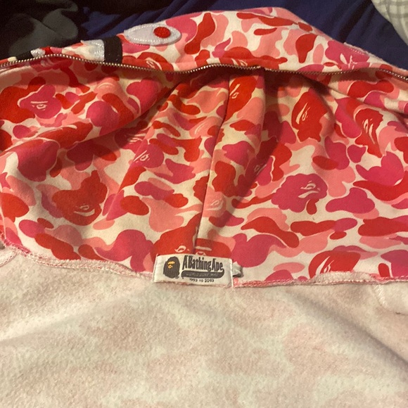 pink bape hoodie